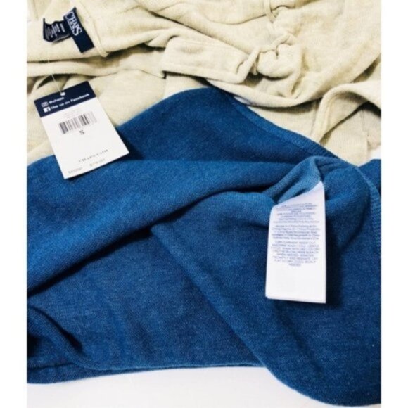 Chaps Womens Blue Ombre Tie Dyed Long Sleeve Pull Over Kangaroo Hoodie Sz S New - Picture 8 of 9